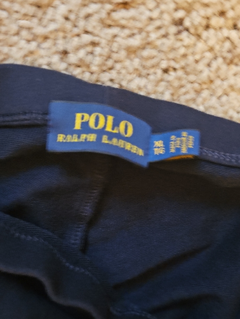 Polo by Ralph Lauren Navy Riding Leggings with Tan Knee Patches - Picture 2 of 3